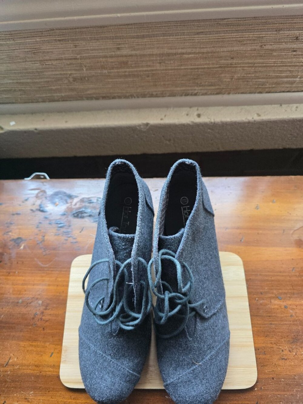 Grey Wedge Booties
